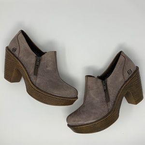 Born Famke Shoes Platform Ankle Booties Side Zip